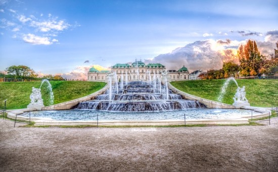 fountain in belvedere gardens vienna wien